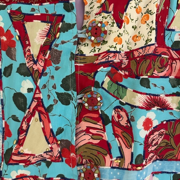 Kar-ma Bliss Within Abstract Button Down Light Jacket SZ S - Picture 2 of 5